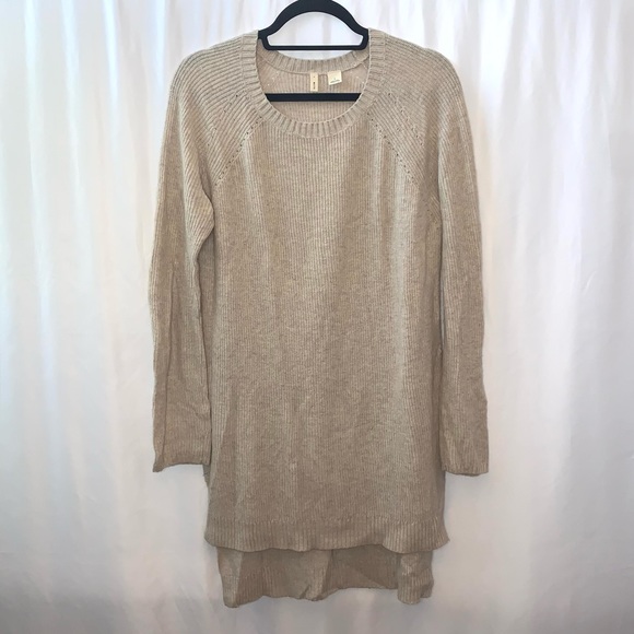 Moth Anthropologie Cashmere Blend Knit High Low Pullover Sweater Size Small - Picture 1 of 4